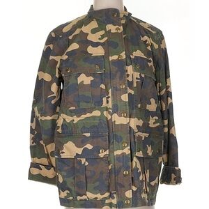 GAP Women’s Green and Brown Camouflage Field Jacket